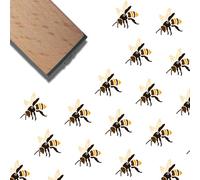 CRASPIRE Timbri in Gomma di Legno A Forma di Ape da 0.6 pollice/15mm Montati su Legno Naturale Piccoli Timbri Quadrati A Forma di Bombo Stampa Vintage Motivo Ape Riutilizzabili per Diario Album