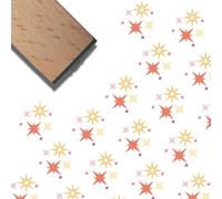 CRASPIRE Timbri in Gomma di Legno con Manico A Forma di Stelle da 0.6 pollice/15mm Stampa Vintage Piccoli Quadrati con Motivo A Stella Riutilizzabili in Gomma Resistente per Fai da Te Biglietti