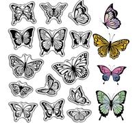 CRASPIRE Timbri in Gomma Farfalla Timbri Trasparenti Vintage Farfalle Campioni Guarnizioni in Silicone Timbro per Scrapbooking Fai da Te Album Fotografico Carte Decorative Realizzazione di Timbri