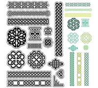CRASPIRE Timbri in Gomma Trasparente con Nodo Celtico Trinity Knot Sigilli per Timbri in Silicone Trasparenti Riutilizzabili Vintage per. Creazione di Biglietti per Journaling per Il Giorno