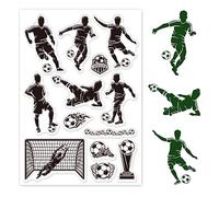 CRASPIRE Timbri in Gomma Trasparenti per Campo Sportivo da Calcio Riutilizzabili Sigilli Trasparenti in Silicone per La Creazione di Biglietti Amici Parole di Auguri Fai da Te Scrapbooking Journaling