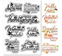 CRASPIRE Timbri Trasparenti in Gomma per Auguri di Ringraziamento in Silicone Riutilizzabili Autunnali A Forma di Zucca per Diario Fai da Te Creazione di Biglietti Scrapbooking Goffratura Album