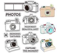 CRASPIRE Timbri Trasparenti per Fotocamera Parole Timbri Trasparenti Riutilizzabili in Silicone per La Creazione di Biglietti di Diario Decorazioni Fai da Te Scrapbooking Album Fotografico Fogli