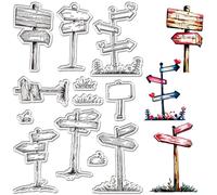 CRASPIRE Timbri Trasparenti per La Creazione di Biglietti Timbri Trasparenti in Gomma per Segnaletica Stradale Segnaletica Stradale Riutilizzabile Timbri in Silicone per Indicare La Direzione