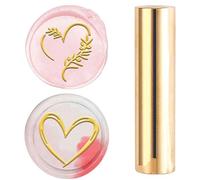 CRASPIRE Timbro con Sigillo in Ceralacca con Testa in Ottone 2 Stile da 15mm Mini Incisione A Forma di Cuore Manico Vintage per Biglietti D'Invito per Matrimonio della Mamma Buste Confezioni Regalo