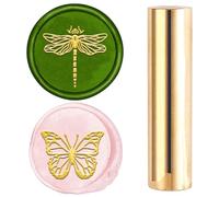 CRASPIRE Timbro di Ceralacca con Motivo A 2 Lato 15mm Mini Farfalla Libellula in Ottone Massiccio per Matrimonio Vintage per Inviti Buste Biglietti Fai da Te Artigianato Compleanno Regalo Decorativo