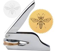 CRASPIRE Timbro in acciaio inox da 1,6 pollici a forma di ape in rilievo per libreria Ex Libris Timbro a mano per insegnanti notai, regali ufficiali di laurea buste inviti