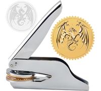 CRASPIRE Timbro in Rilievo Drago Ex Libris Library 1.6 Pollice Timbro Sigillo in Acciaio Inossidabile Goffratore Portatile Insegnante Libresco Notaio per Regali di Laurea Ufficiali Busta Invito