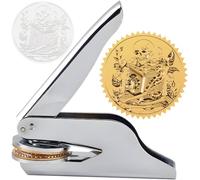 CRASPIRE Timbro in Rilievo Scheletro Ex Libris Library 1.6 Pollice in Acciaio Inossidabile Timbro con Sigillo Portatile Embosser Bookish Teacher Notaio per Regali di Laurea Buste Invito A Nozze