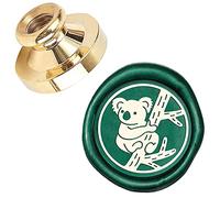 CRASPIRE - Timbro per sigillo di cera Koala, testa di ricambio in ottone, 25 mm, vintage, per buste, biglietti di invito, regalo, matrimonio, Halloween, Natale, Capodanno