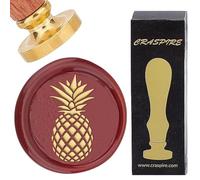 CRASPIRE Timbro Sigillo Cera Ananas Timbro Ceralacca Frutta 25mm Retro Vintage Testa Removibile in Ottone con Manico in Legno per Inviti di Nozze Buste Festa di Compleanno Confezione Regalo del