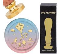CRASPIRE Timbro Sigillo di Cera Aquilone Timbro Ceralacca A Molla 25mm Retro Vintage Testa in Ottone Rimovibile con Manico in Legno per Inviti di Nozze Buste Festa di Compleanno Confezione Regalo del
