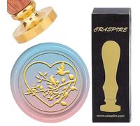 CRASPIRE Timbro Sigillo di Cera Cuore 25mm Ramo Amore Cuore Uccello Timbri Sigillatura con Manico in Legno retrò Testa in Ottone Rimovibile per Buste Lettere Inviti di Nozze Feste Ringraziamento