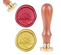 CRASPIRE Timbro Sigillo di Cera Libro, Laurea Timbro Ceralacca Luna Timbro in Legno retrò Sigillo di Cera 25mm Removibile Testa D'Ottone Manico in Legno per La Decorazione della Bottiglia di Vino