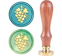 CRASPIRE Timbro Sigillo di Cera, Vintage ▾ Timbri Ceralacca UVA Retro Timbro di Legno Removibile Testa D'Ottone 25mm per Buste da Sposa Inviti