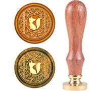 CRASPIRE Timbro Sigillo di Cera Volpe in Fiore, Timbro Ceralacca Animale Timbro in Legno retrò Sigillo di Cera 25mm Removibile Testa D'Ottone Manico in Legno per Biglietto di Auguri Busta Invito