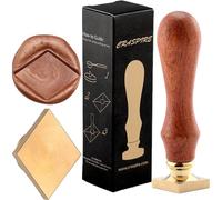 CRASPIRE Timbro Sigillo di Cera Vuoto Rombo Vintage Testa in Ottone Rimovibile Manico in Legno Timbro Ceralacca Senza Incisione per Buste Inviti di Nozze Confezione Regalo di Natale Pacchetti di Vino