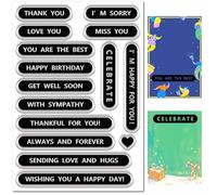 CRASPIRE Timbro Trasparente di Ringraziamento con Parole e Frase Buon Compleanno Grazie per Te Mi Dispiace Sigillo in Silicone Trasparente per La Creazione di Biglietti Album Decorazioni Scrapbooking