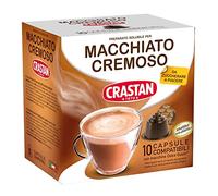CRASTAN 1870, 10 Capsule, 1 Box da 10 Capsule di Bevanda al Gusto Macchiato e Cremoso, Capsule Compatibili con Dolce Gusto da Zuccherare a Piacere, Schiuma Perfetta, 100% Made in Italy