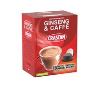CRASTAN 1870, 16 Capsule, 1 Box da 16 Capsule di Ginseng & Caffè, Capsule Compatibili con A Modo Mio, Bevanda Senza Glutine, 100% Made in Italy