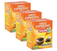 CRASTAN 1870 - 16 Capsule Compatibili A Modo Mio di Orzo Biologico, Naturalmente Privo di Caffeina, 100% Made in Italy (Confezione da 3)