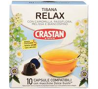 CRASTAN 1870, 40 Capsule, 4 Box da 10 Capsule di Tisana Relax, Capsule Compatibili con Dolce Gusto Senza Zuccheri e Aromi Aggiunti, 100% Made in Italy