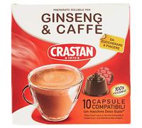 CRASTAN 1870, 60 Capsule, 6 Box da 10 Capsule di Bevanda al Gusto Ginseng e Caffè, Capsule Compatibili con Dolce Gusto da Zuccherare a Piacere, Senza Glutine, 100% Made in Italy