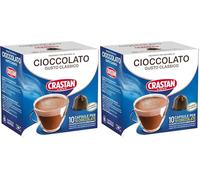 CRASTAN 1870 - Capsule compatibili Dolce Gusto - Cioccolato Gusto Classico - 1 Box da 10 Capsule - Senza Glutine (Confezione da 2)