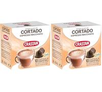 CRASTAN 1870 - Capsule compatibili Dolce Gusto - Cortado Espresso Macchiato - 1 box da 10 capsule - Senza Glutine (Confezione da 2)