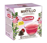 CRASTAN 1870 - Capsule Compatibili Dolce Gusto - Infuso al Mirtillo con Rosa Canina e Bacche di Sambuco - 1 Box da 10 Capsule - Senza Zuccheri Aggiunti - Aromi Naturali - Senza Glutine