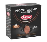 CRASTAN 1870 - Capsule Compostabili Compatibili Nespresso - Nocciolino (Bevanda al Gusto Nocciola) - 1 Box da 15 Capsule - Senza Glutine