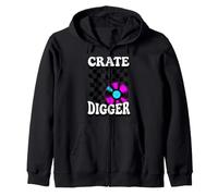 Crate Digger Retro Vinyl Record Collector Audiophile DJ Felpa con Cappuccio