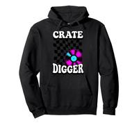 Crate Digger Retro Vinyl Record Collector Audiophile DJ Felpa con Cappuccio