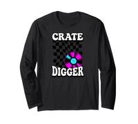 Crate Digger Retro Vinyl Record Collector Audiophile DJ Maglia a Manica
