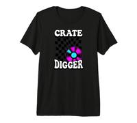 Crate Digger Retro Vinyl Record Collector Audiophile DJ Maglietta Premium
