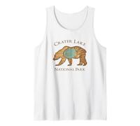 Crater Lake National Park Grizzly Bear - Mappa aerea vintage Canotta