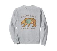 Crater Lake National Park Grizzly Bear - Mappa aerea vintage Felpa