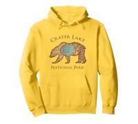 Crater Lake National Park Grizzly Bear - Mappa aerea vintage Felpa con Cappuccio