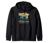 Crater Lake National Park Vintage Oregon Traveling Lover Felpa con Cappuccio