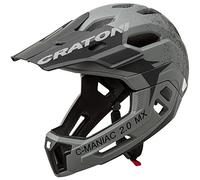Cratoni C-Maniac 2.0 MX Casco da bicicletta Fullfacehelm Downhill Freeride sottogola rimovibile (L/XL (58-61 cm), Stone), pietra