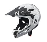 Cratoni 110303F1, Maniac 2.0MX, Casco da Bicicletta MTB, Colore nime Opaco, Bianco-Nero, S/M (52-56 cm) Unisex Adulto