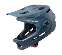 Cratoni Madcat - Casco da bicicletta Fullfacehelm, con mentoniera, S/M 49-56, MTB per bambini, colore: grigio