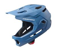 Cratoni Madcat - Casco da bicicletta Fullfacehelm S/M 49-56 MTB per bambini, colore: blu