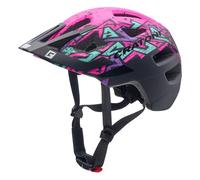 Cratoni Maxster Pro Wild S/M Casco per ragazzi con fanale posteriore, casco da bicicletta per bambini (rosa selvatico-opaco)