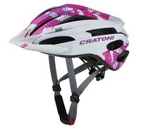 Cratoni Pacer, Casco da Bicicletta Unisex Adulto, Bianco/Rosa Lucido, S-M (54-58cm)