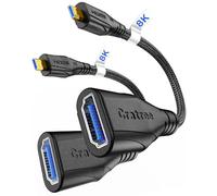 Cratree 8K Cavo Micro HDMI Adattatore, Supporta 8K 60Hz 4K 120Hz, Compatibile con GoPro Hero 7 6 5 4, Raspberry Pi 4, Sony Camera, Nikon - 20CM, 2 Pezzi