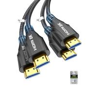 Cratree Cavo HDMI 2.1 1 Metri 2 pezzi certificato,10K Cavo HDMI 4K 120Hz 8K 60Hz 48Gbps,eARC Dolby Atmos Compatibile con HDTV Monitor Proiettore Blu-ray