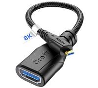 Cratree Cavo Micro HDMI a HDMI 8K 60Hz 4K 120Hz, Adattatore Compatibile Con GoPro Hero 7 6 5 4, Raspberry Pi 4, Sony Camera, Nikon 20CM