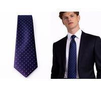 Cravatta A Pois Da Uomo Due Toni Seta Viola 2 Blu Navy Bianco Per Ufficio