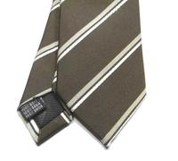 CRAVATTA A RIGHE REGIMENTAL marrone DI SETA riga beige bianca cravatte mad Italy